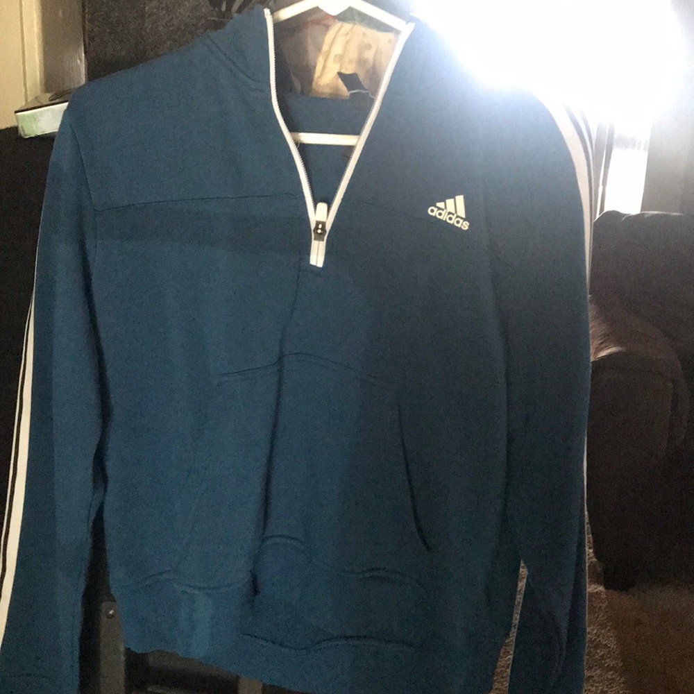 blue cropped adidas sweater